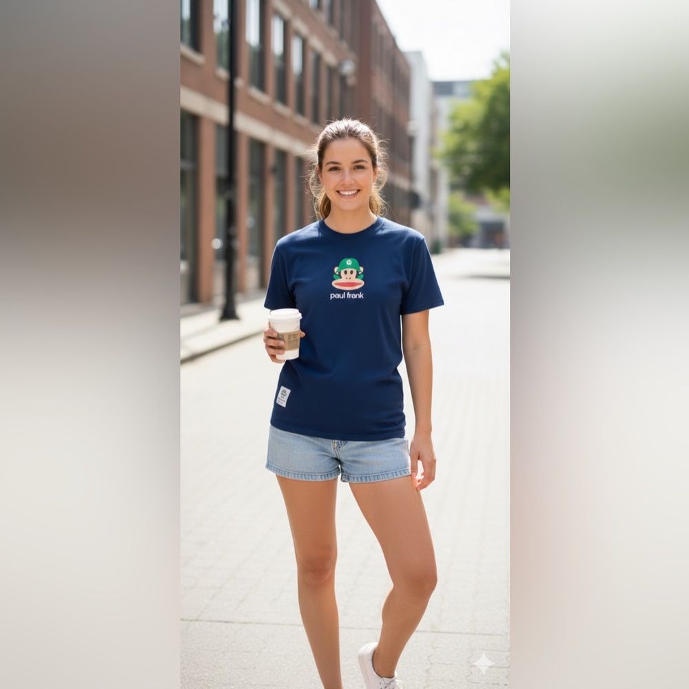 Zara Paul Frank girls Huntington Beach Dark Blue Graphic Tee